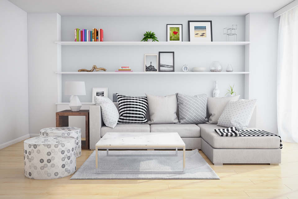 10 Gestaltungsideen für die weißen Wände im Wohnzimmer